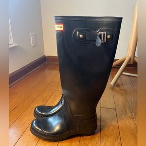 Women’s Hunter Wellies Rain Boots Black Size 8